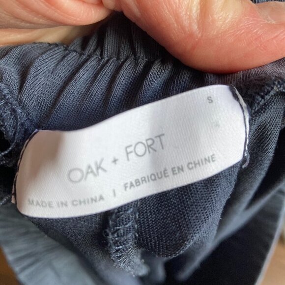 Oak + Fort Flowy Dark Dusty Blue Culottes - Small - Picture 4 of 6